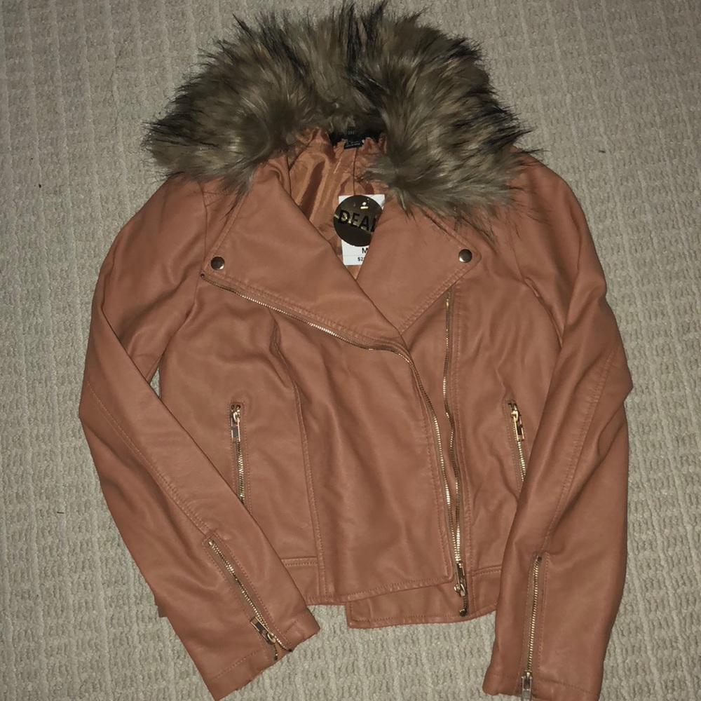 Faux Fur Leather Jacket